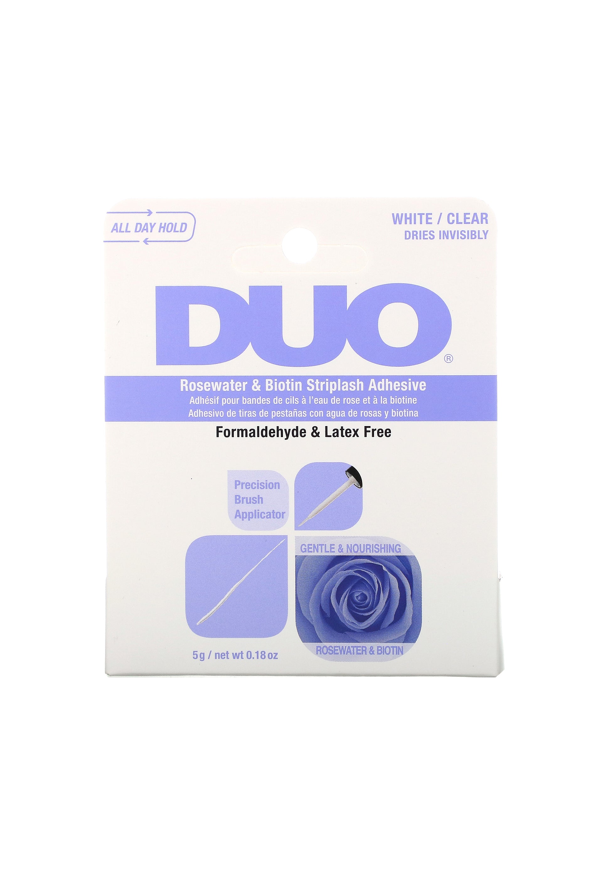 DUO, Rosewater & Biotin Striplash Adhesive, White/Clear, (5 g)