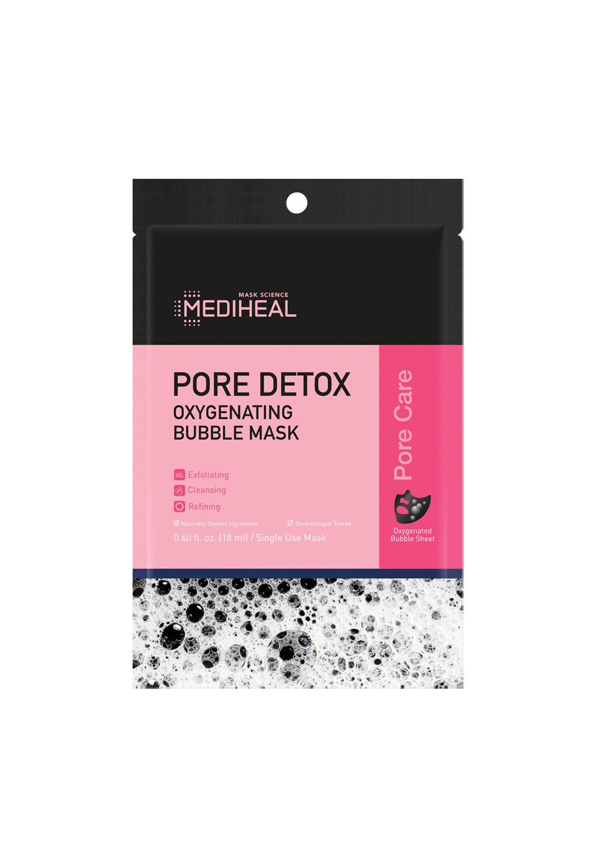 Mediheal, Pore Detox, Oxygenating Bubble Mask, 1 Sheet, (18 ml)
